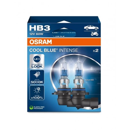 OSRAM Lámpara para faro con luz intensa COOL INTENSE HB3 12V 60W - 2 UDS 1129544