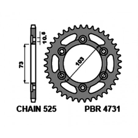 PBR Standard steel crown 4731 - 525 C45 1075400003