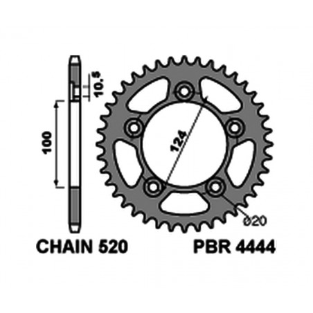 PBR Corona de acero estándar 4444 - 520 C45 1075551007