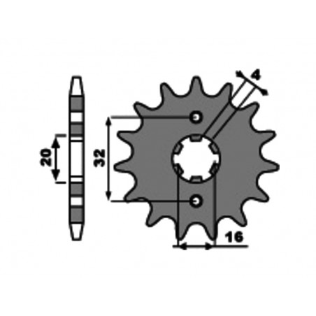 PBR Piñón de acero estándar 2182 - PASO 428 1077601002