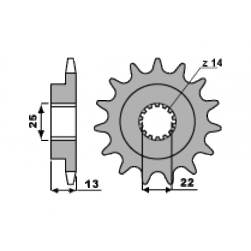 PBR Standard steel pinion 2201 - PASO 525 1077610002