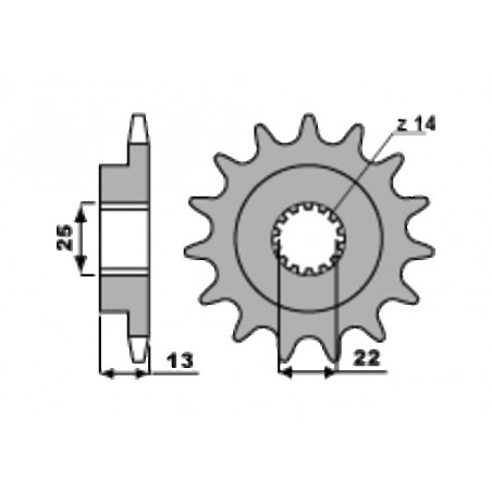 PBR Piñón de acero estándar 2201 - PASO 525 1077610002