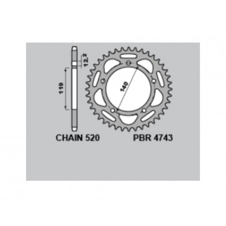 PBR Corona de aluminio anodizada 4743 - 520 ULTRA-LIGHT 1122395002