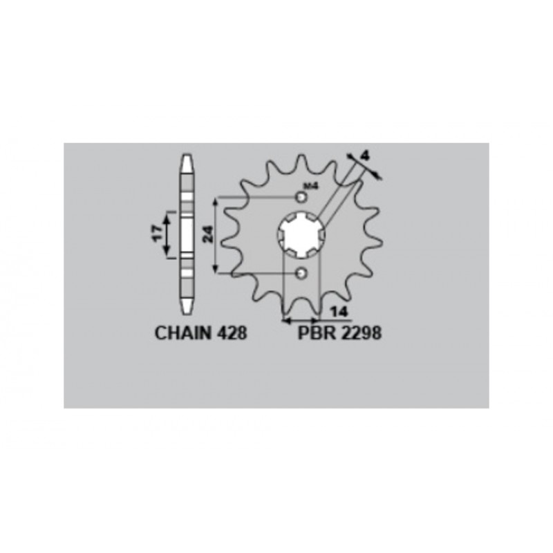 PBR Standard steel pinion 2298 - 428 1122396001