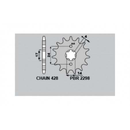 PBR Standard steel pinion 2298 - 428 1122396002