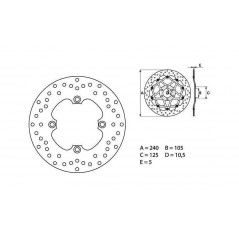 BREMBO Disco de freno fijo diseño redondo SERIE 1048777