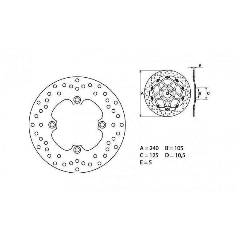 BREMBO Disco de freno fijo diseño redondo SERIE 1048777