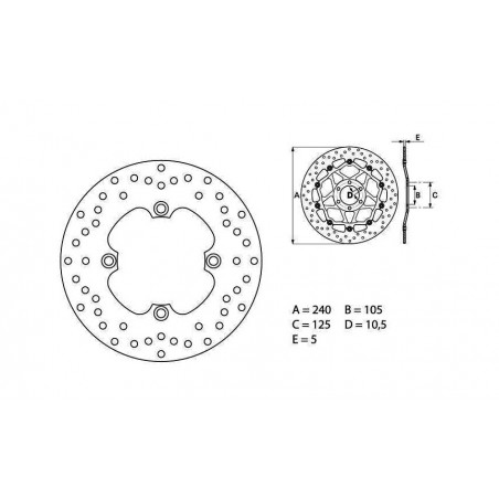 BREMBO Round design fixed brake disc SERIE REDONDO 1048777