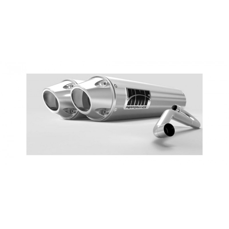 HMF Full brushed stainless steel exhaust system with euro outlet DUAL PERFORMANCE SERIES POLARIS RZR 1093029
