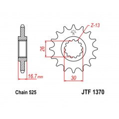 JT SPROCKETS PIÑON ATAQUE TRANSMISION DELANTERO F1370
