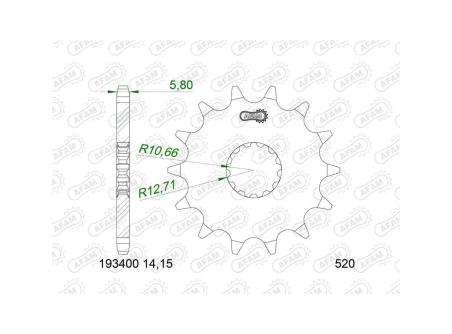 AFAM Piñón de acero estándar 193400 - 520 1129682001