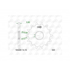 AFAM Standard steel pinion 193400 - 520 1129682002