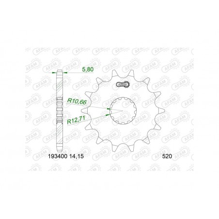 AFAM Piñón de acero estándar 193400 - 520 1129682002