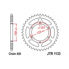 JT SPROCKETS Corona de acero estándar 1133 - PASO 420 1074878003