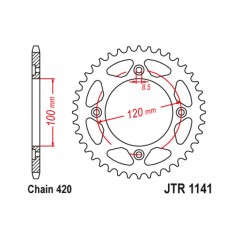 JT SPROCKETS Standard steel crown 1141 - PASO 420 1129820002