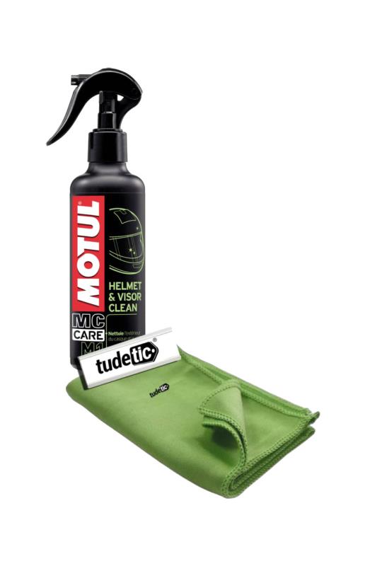 TUDETIC - Limpiador de cascos y pantallas + trapo MC CARE M1 HELMET VISOR CLEAN 0,25L KT-118