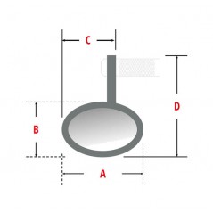 HIGHSIDER Round handlebar end rearview mirror SMART 1140534