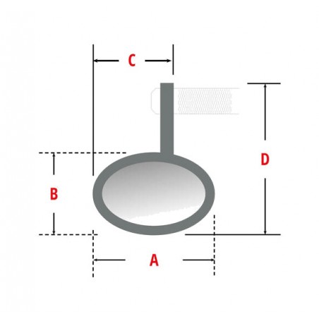 HIGHSIDER Espejo retrovisor de extremo manillar redondo SMART 1140534