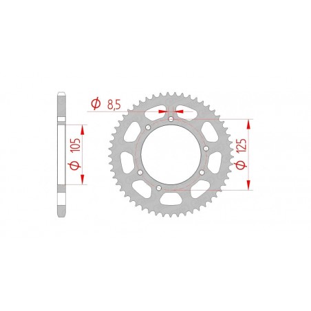 AFAM Standard steel transmission crown 47103 - PASO 420 1074659008