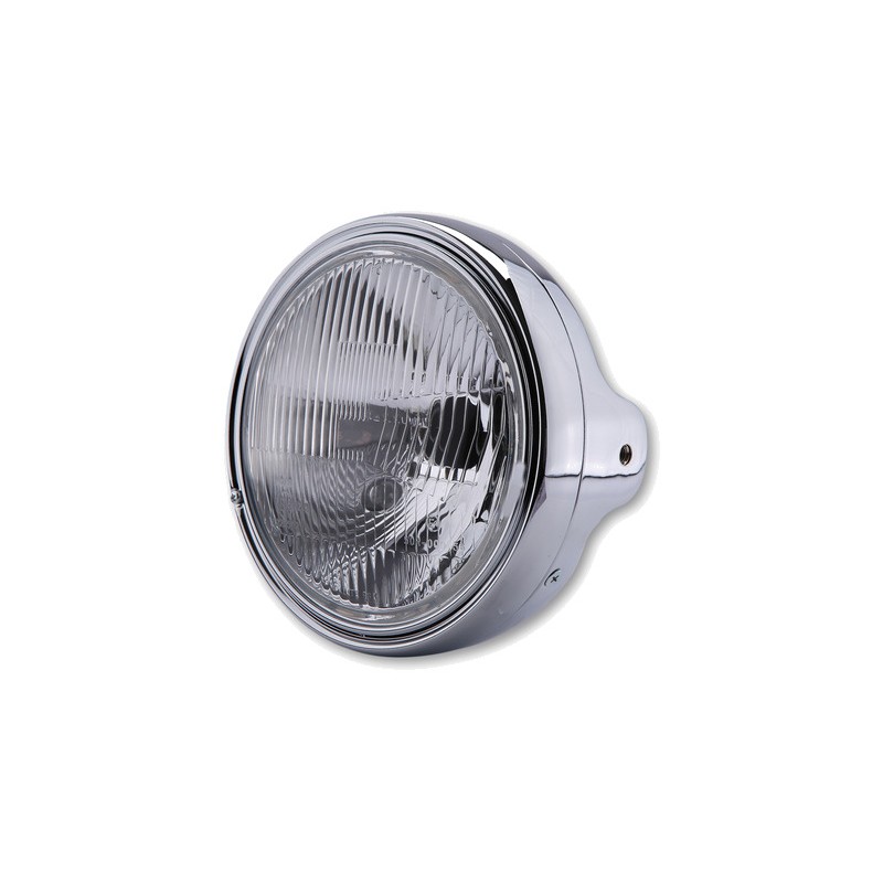 HIGHSIDER Faro de siete pulgadas con inserto, montaje lateral y cristal grabado cromado SMART LTD H4 1139761