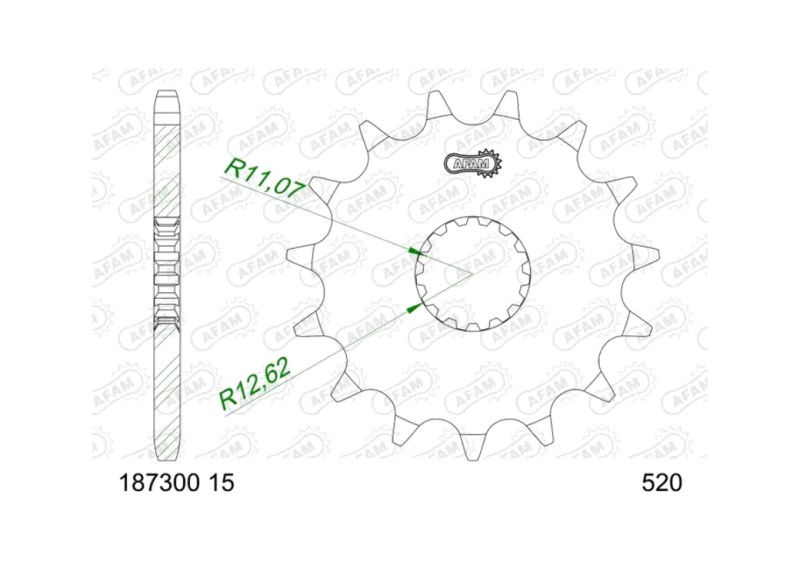 AFAM Standard steel pinion 187300 - PASO 520 1138551001