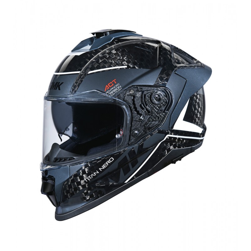 SMK Decorated carbon full-face helmet GL261 TITAN NERO