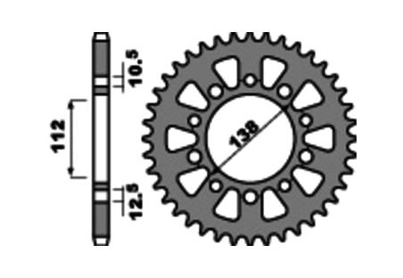 PBR Steel rear transmission chainring STANDARD 4384 - 520 1075494005