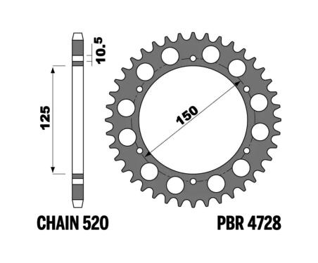 PBR Standard steel transmission plate crown 53 4728 4090000644