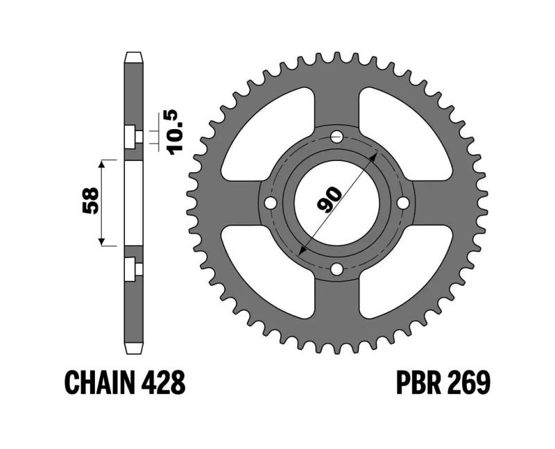 PBR Corona de acero estándar 269 - 428 C45 1075254010