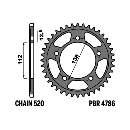 PBR Standard steel crown 4786 - 525 C45 1127994001