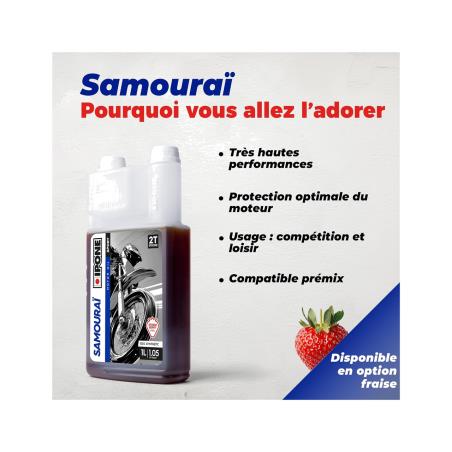 IPONE Aceite lubricante para motor SAMOURAI RACING FRAISE - 1L | Marca 800090