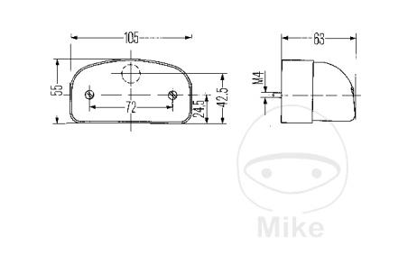 GEKA Luz de matrícula para remolque con zócalo M 1021542