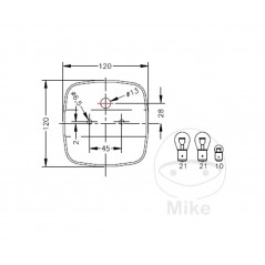 HELLA Three-camera trailer light, left or right side 1022318