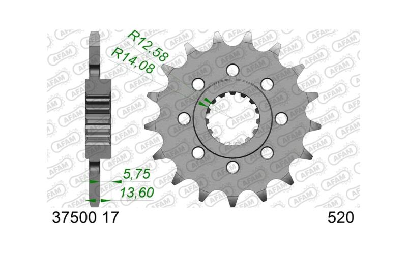AFAM Standard steel pinion 37500 520 1108791002