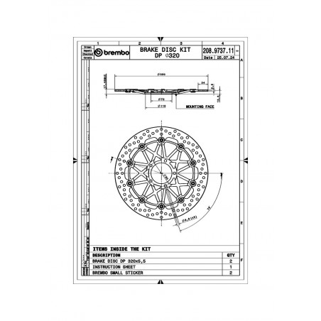 BREMBO Front and Rear Brake Discs UPGRADE SUPERSPORT 208973711 1147313