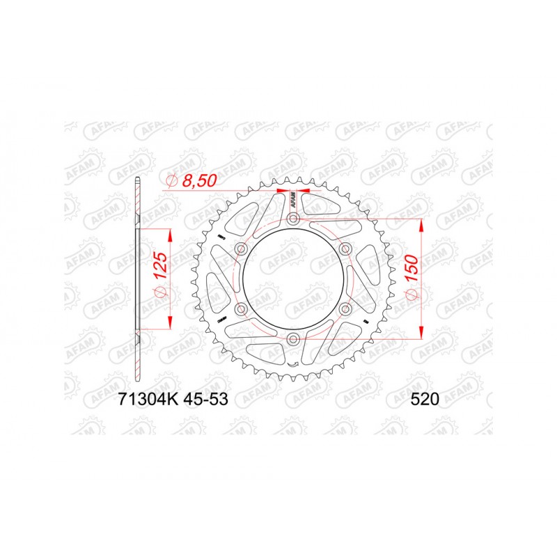 AFAM Corona plato de acero estándar 71304K-520 1149060001