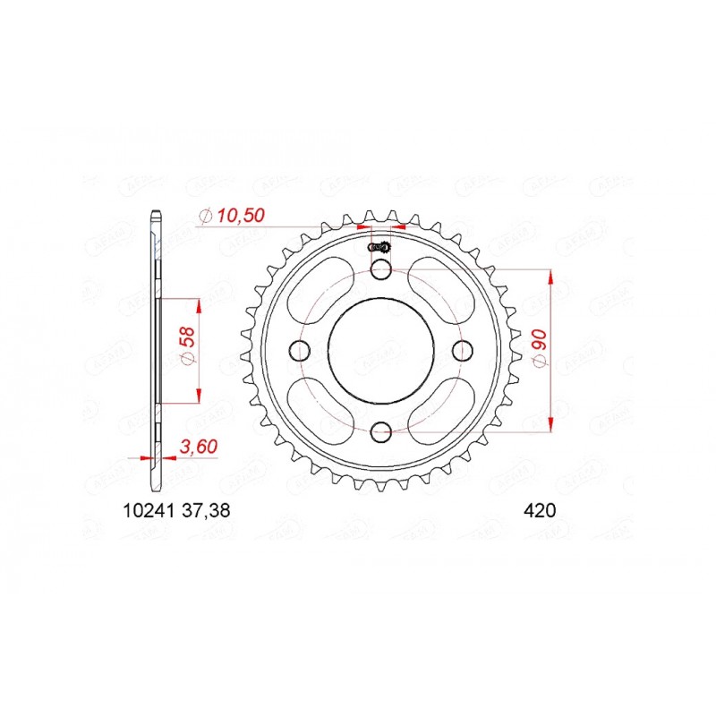 AFAM Standard Steel Crown Plate 10241-420 1149253001