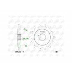 AFAM Piñón de acero estándar 214200-520 1149254001