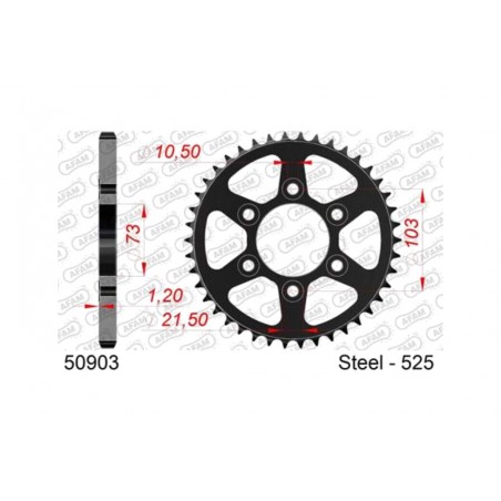 AFAM Corona plato de acero estándar 50903-525 1149533001