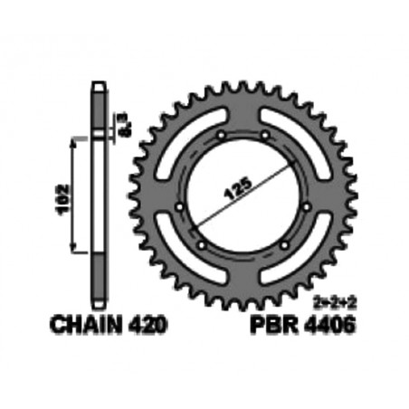 PBR Corona plato de acero c45 estandar 4406-420 1108810008