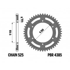 PBR Corona plate made of hardened c45 steel 4385-525 1108957004