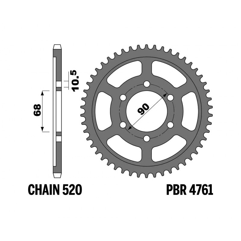 PBR Standard Steel Crown 4761 - 520 C45 1127989001