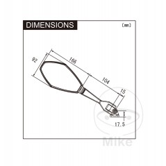 DAYTONA Universal Right Motorcycle Rearview Mirror 7090163