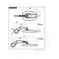 DAYTONA Retrovisor para extremo de manillar 7130835