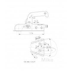 WINTERHOFF Enganche de cabeza con bola 800 KG 3380608