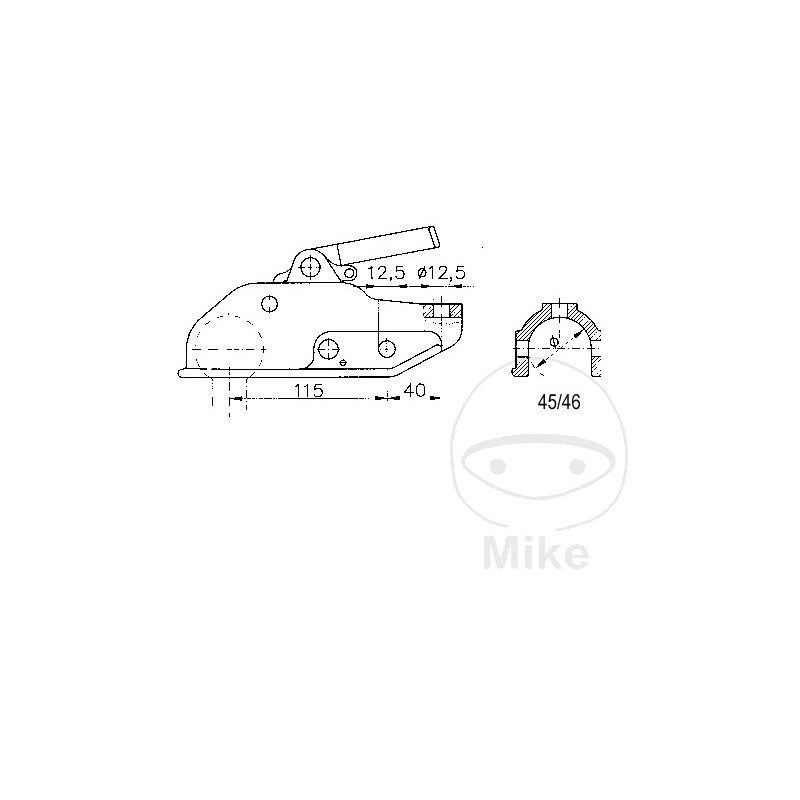 WINTERHOFF Enganche de cabeza con bola 3000 KG 45/46 MM 3384468