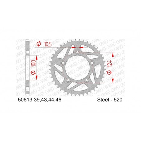 AFAM Corona plato de acero estándar 50613-520 1074675005