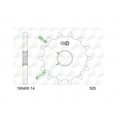 AFAM Standard Steel Pinion 190400-525 1151195001