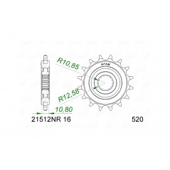 AFAM Steel pinion with anti-noise rubber 21512NR-520 1151505001