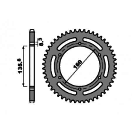 PBR Corona plato de acero c45 estandar 3552-520 1075267008